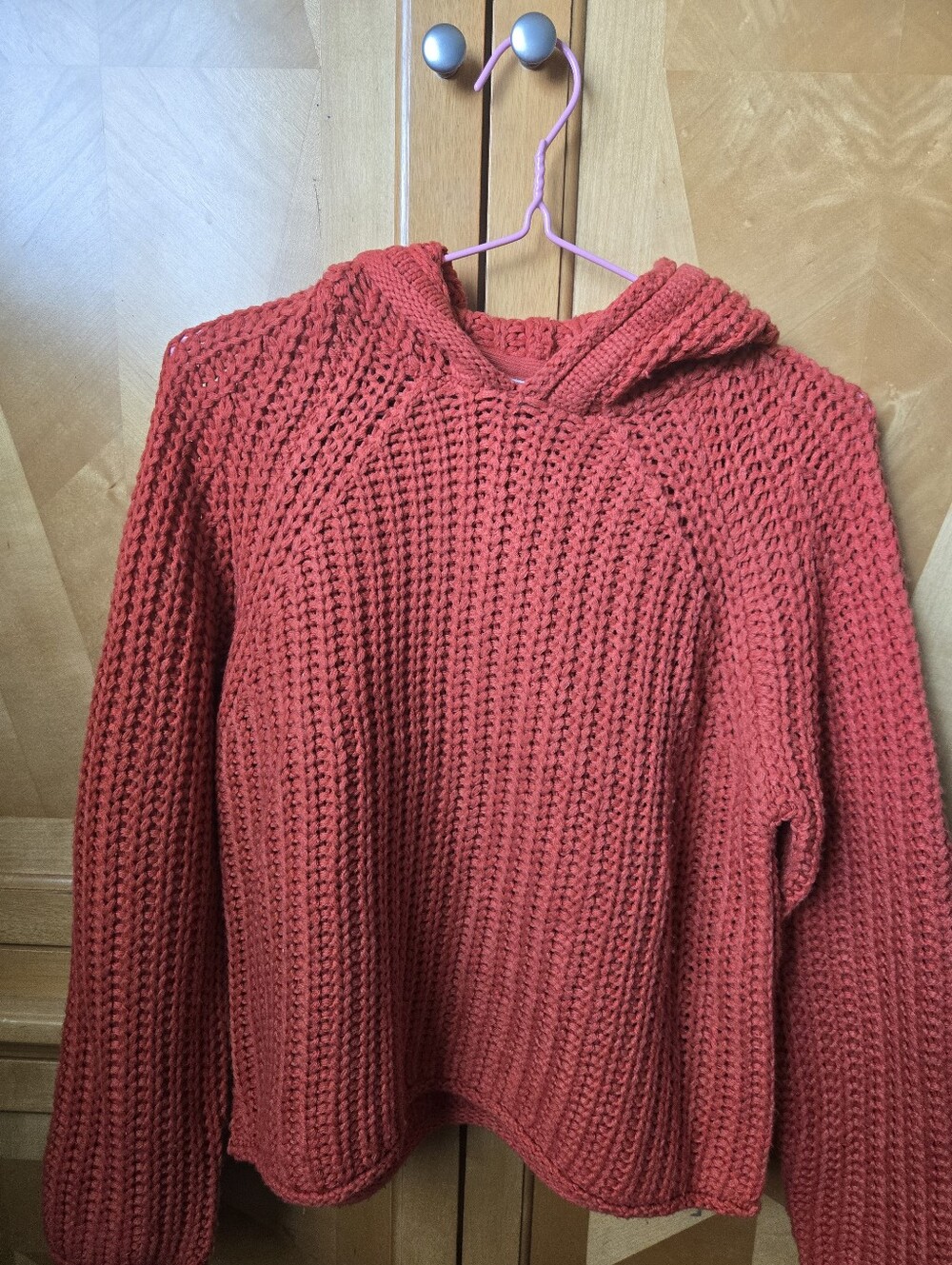 Simons's Noisy May Coral Knit Cowl Sweater